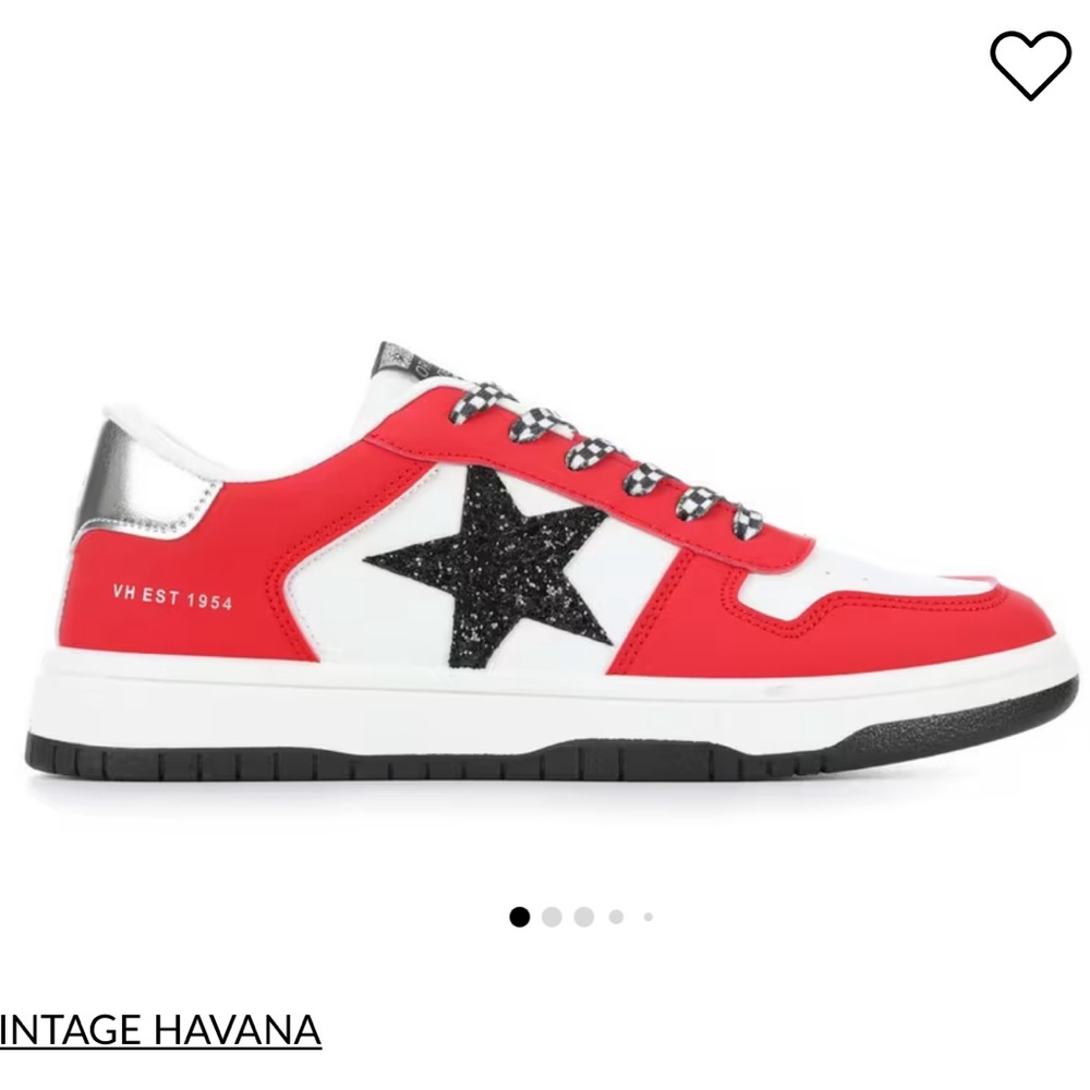 Vintage Havana Red and White Star Sneakers